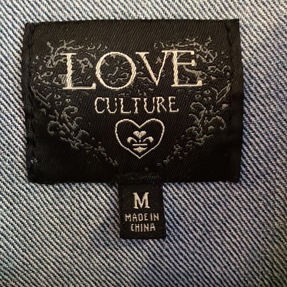 Love Culture Crop Top Jean Jacket Vest - Picture 2 of 3
